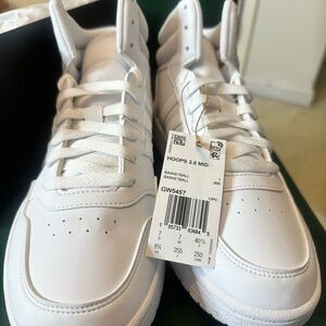 White Hoops 3.0 Mid Basketball Shoes